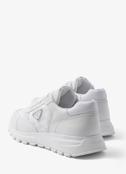 Prada Re-Nylon sneaker met leren details - detail 7 wit