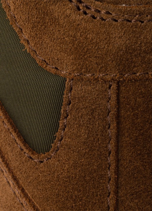 Prada Re-Nylon sneaker met suède details - detail 5 bruin