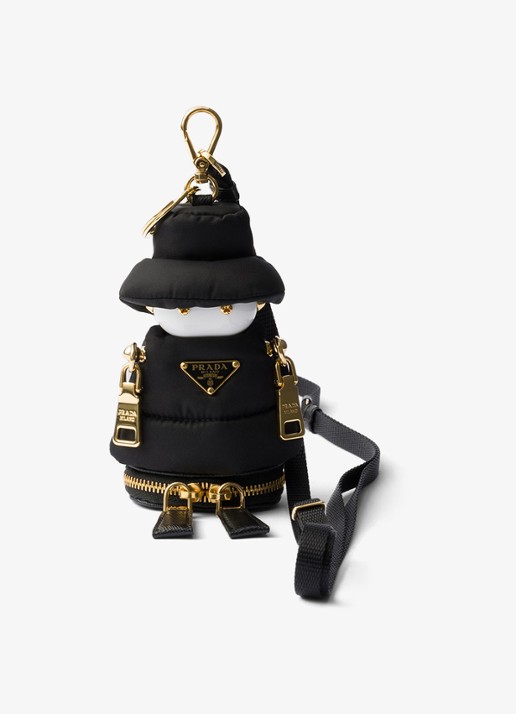 Prada Re-Nylon Soft Robot tasbedel - voorkant 2 zwart