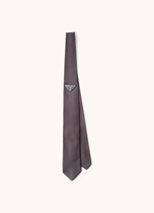 Prada Re-Nylon stropdas met logo - voorkant grijs