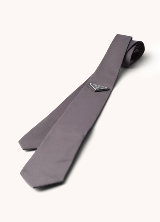 Prada Re-Nylon stropdas met logo - voorkant 2 grijs