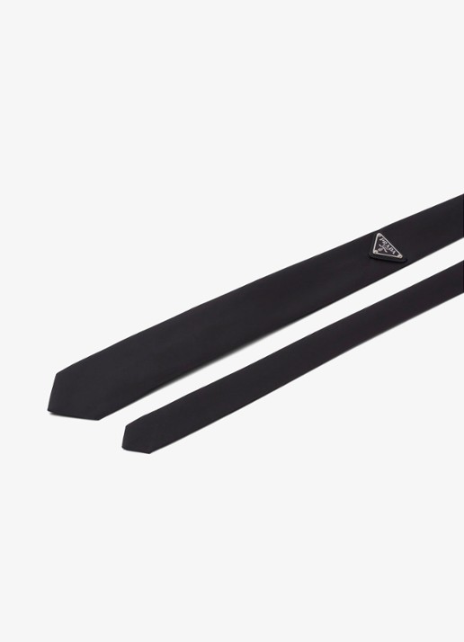 Prada Re-Nylon stropdas met logo - detail 3 zwart