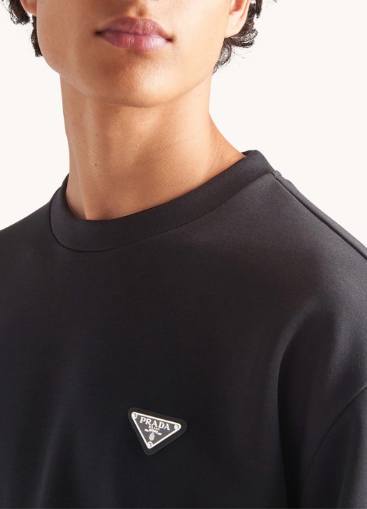 Prada Re-Nylon sweater met logo - detail 3 zwart