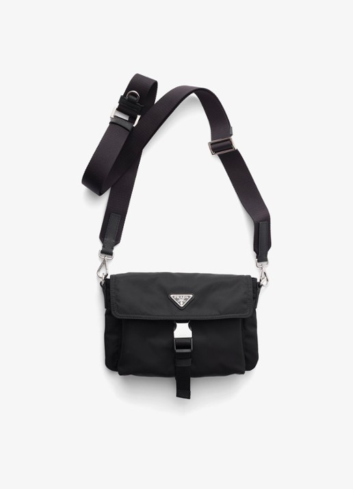 Prada Re-Nylon telefoonhoesje met afneembare schouderriem - voorkant 2 zwart