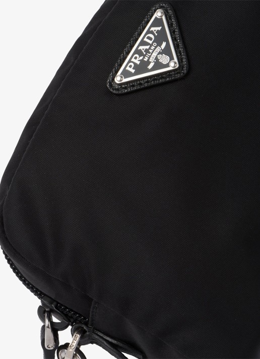 Prada Re-Nylon toilettas met leren details en logo - detail 2 zwart