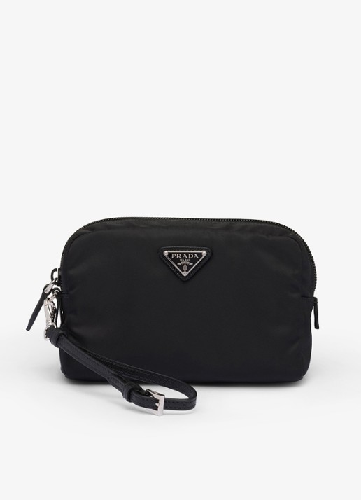 Prada Re-Nylon toilettas met leren details en logo