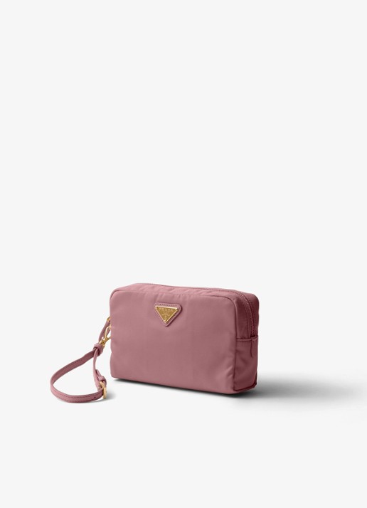 Prada Re-Nylon toilettas met leren details en logo - voorkant 4 oudroze