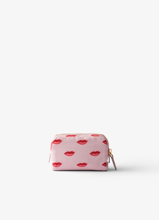 Prada Re-Nylon toilettas met print - achterkant oudroze
