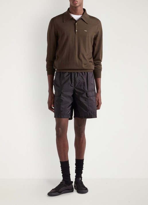 Prada Re-Nylon zwemshorts met klepzakken - voorkant 5 zwart