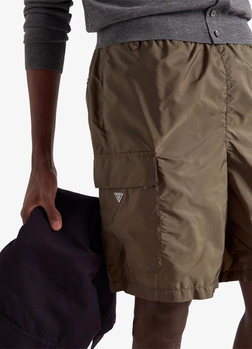 Prada Re-Nylon zwemshorts met klepzakken - detail 3 bronsgroen