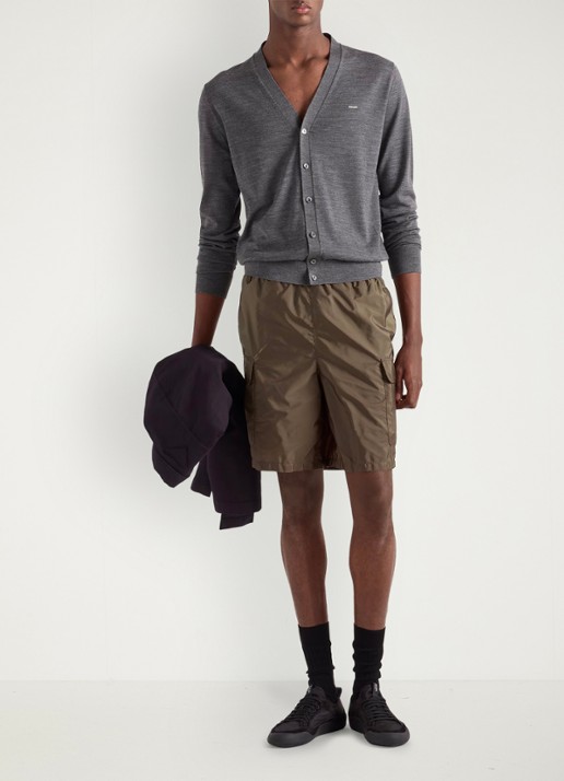 Prada Re-Nylon zwemshorts met klepzakken - voorkant 5 bronsgroen