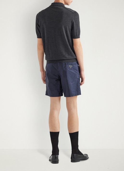 Prada Re-Nylon zwemshorts met steekzakken - achterkant donkerblauw