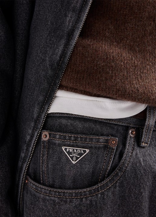 Prada Regular fit jeans met gekleurde wassing - detail 5 zwart