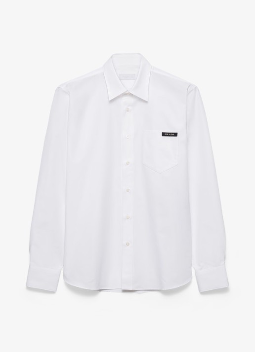 Prada Regular fit overhemd met logo en borstzak - voorkant wit