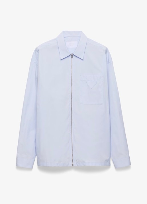Prada Regular fit overshirt met borstzak - voorkant 4 lichtblauw