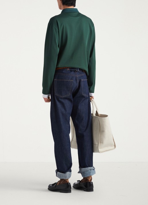 Prada Regular fit polo met contrast - achterkant 3 groen