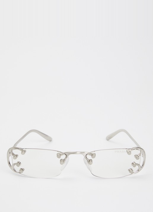 Prada Retro zonnebril PR C57S - detail 2 zilver