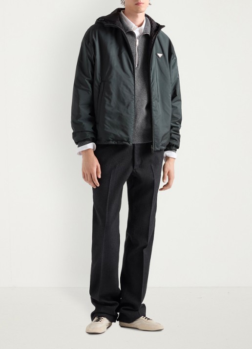 Prada Reversible Re-Nylon jack met ritszakken - voorkant 2 groen