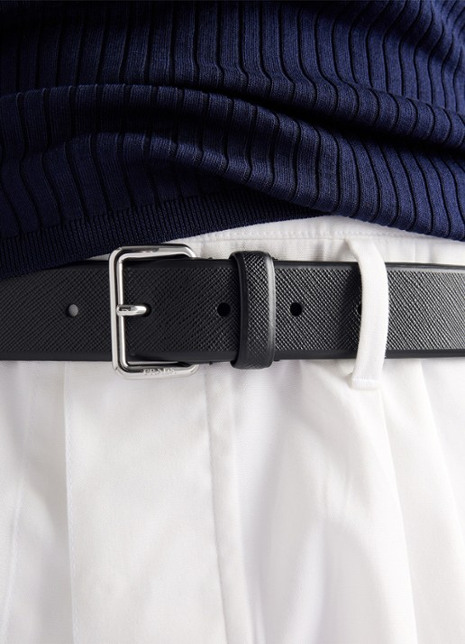 Prada Riem van kalfsleer - detail 3 zwart