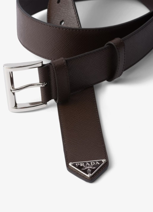 Prada Riem van leer - voorkant 3 donkerbruin