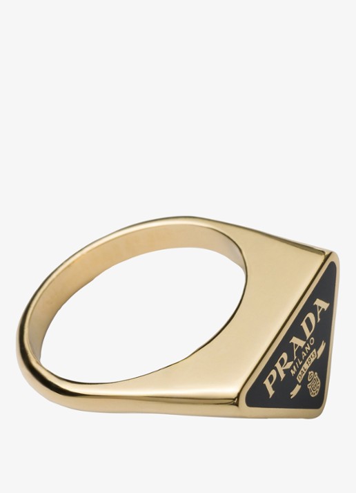 Prada Ring met logo - detail 2 zwart