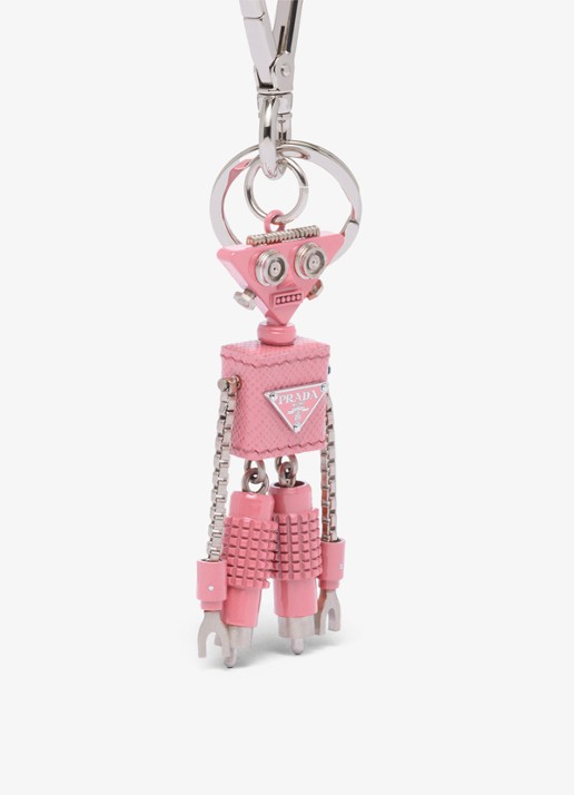 Prada Robot tasbedel met leren details - voorkant 2 roze