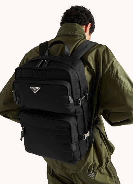 Prada Rugzak met logo - detail 6 zwart