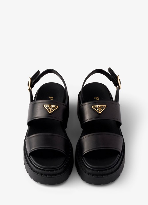 Prada Sandaal van kalfsleer - detail 3 zwart