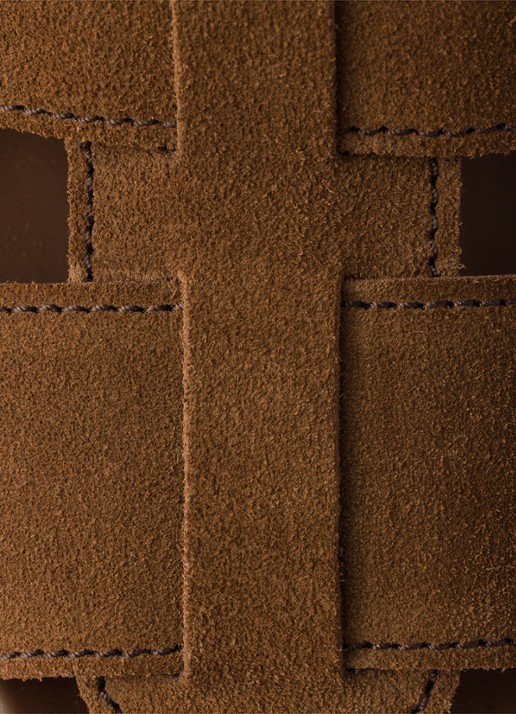 Prada Sandaal van suède - detail 5 bruin