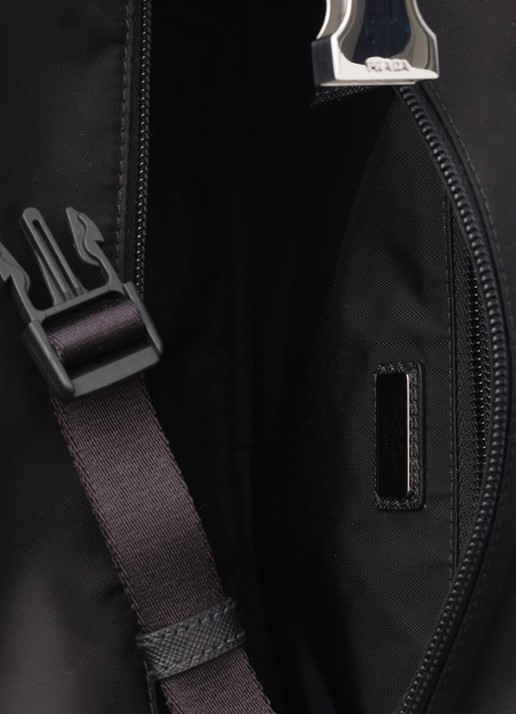 Prada Schoudertas met details van leer - detail 4 zwart