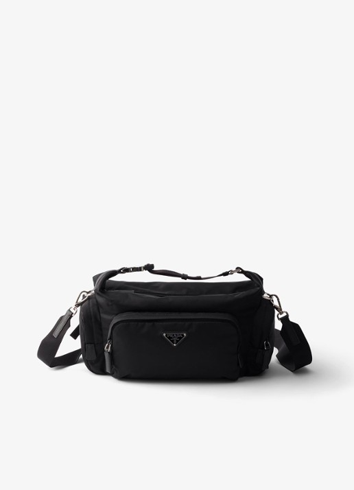 Prada Schoudertas met details van leer