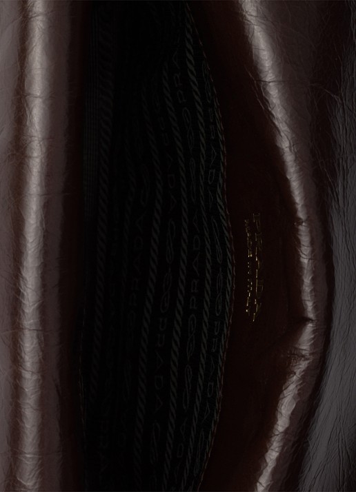 Prada Schoudertas van kalfsleer - detail 5 donkerbruin