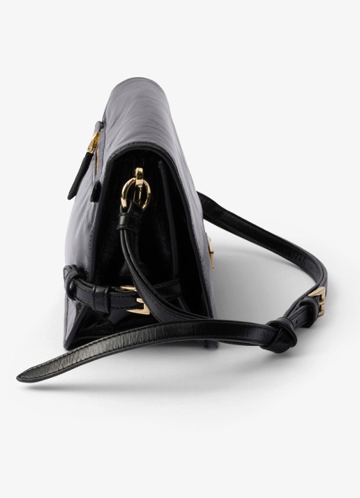 Prada Schoudertas van kalfsleer - detail zwart
