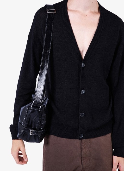 Prada Schoudertas van kalfsleer - detail 4 zwart