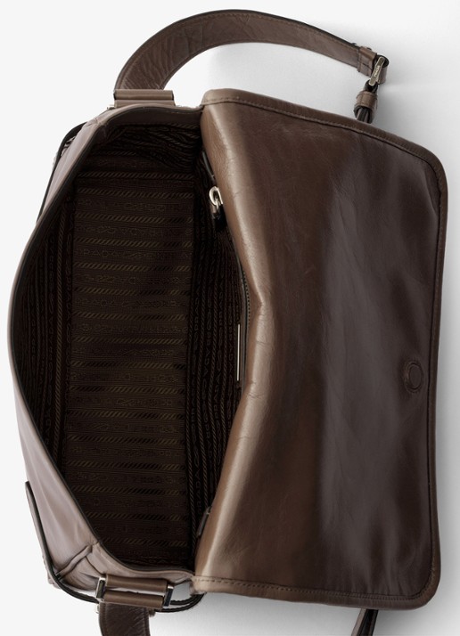 Prada Schoudertas van kalfsleer - detail 3 taupe