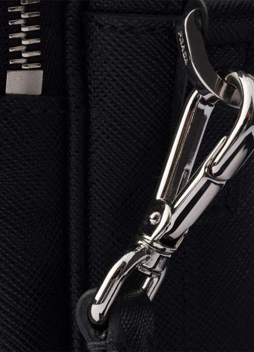 Prada Schoudertas van kalfsleer - detail zwart