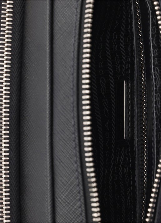 Prada Schoudertas van kalfsleer - detail 2 zwart