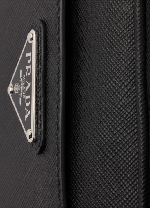 Prada Schoudertas van kalfsleer - detail 2 zwart