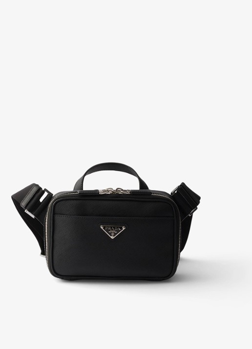 Prada Schoudertas van kalfsleer - voorkant 6 zwart