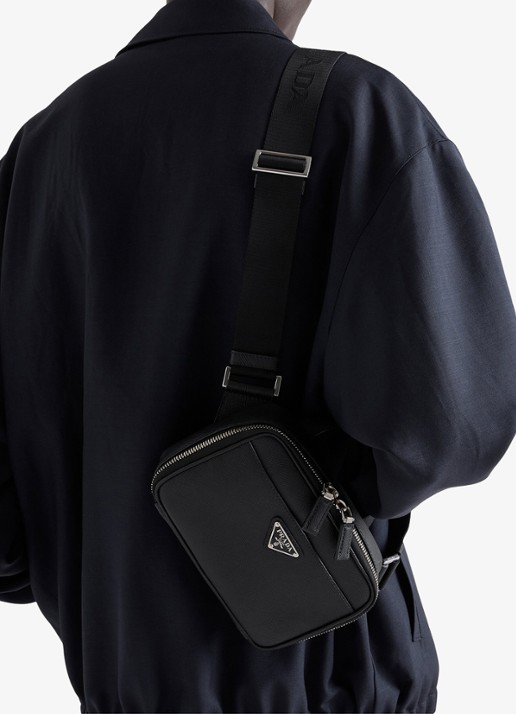 Prada Schoudertas van kalfsleer - voorkant 7 zwart