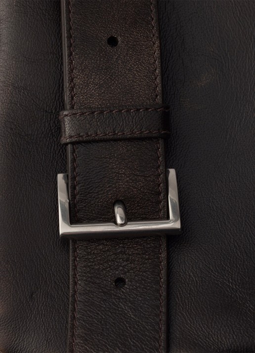 Prada Schoudertas van lamsleer - detail 6 donkerbruin