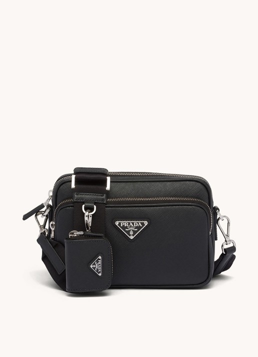 Prada Schoudertas van leer met afneembare schouderriem