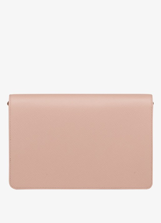 Prada Schoudertas van leer met logo - achterkant 5 lichtroze