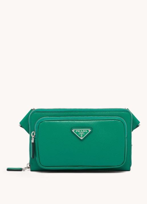 Prada Schoudertas van leer - voorkant groen