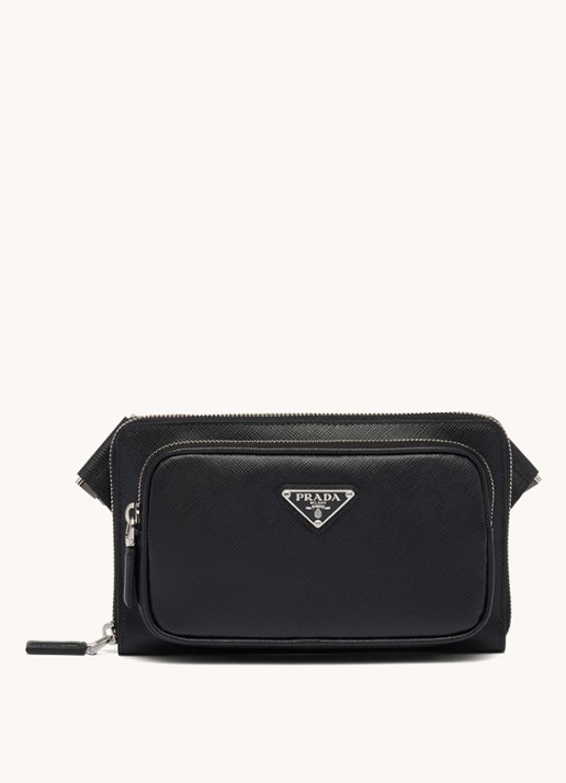 Prada Schoudertas van leer - voorkant zwart