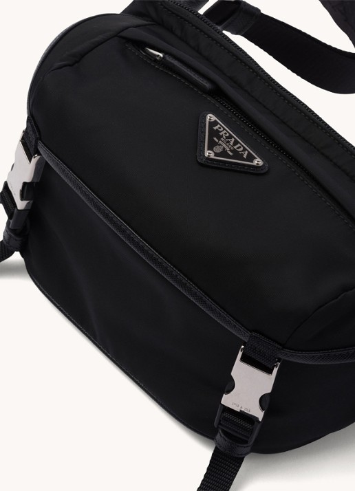 Prada Schoudertas van leer - detail 6 zwart