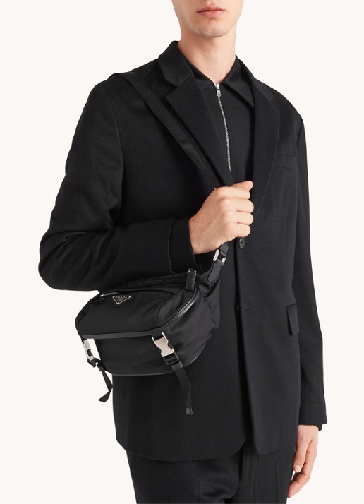 Prada Schoudertas van leer - detail 7 zwart