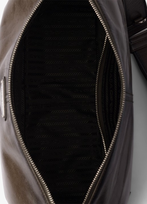 Prada Schoudertas van leer - detail 4 groen