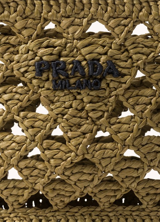 Prada Shopper van crochet met logo - detail 2 groen