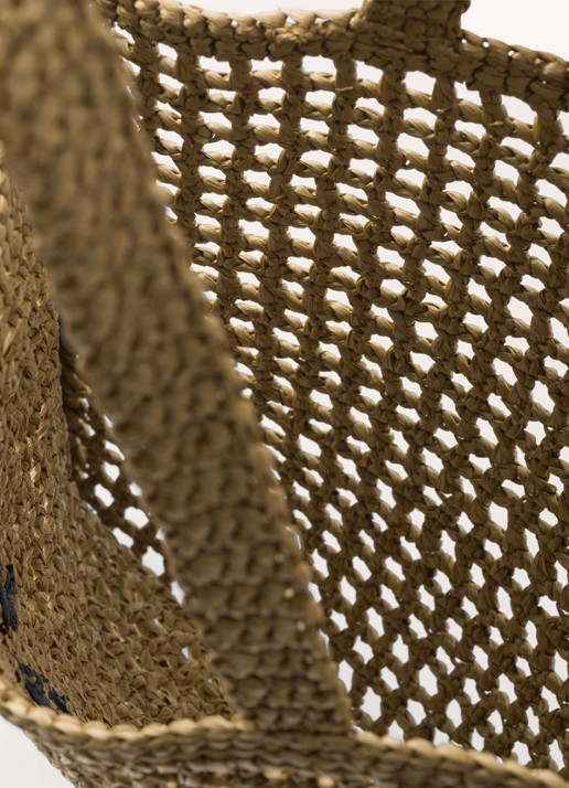 Prada Shopper van crochet met logo - achterkant 3 olijfgroen